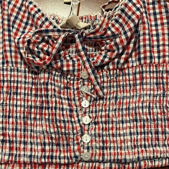 Sim & Sam  picnic shirt , size S  color red gingham - Picture 2 of 5